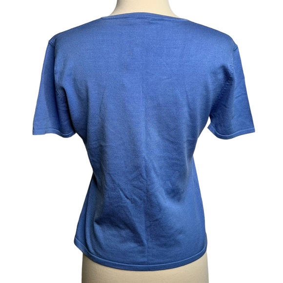 Tori Richard Honolulu Silk Blend Short Sleeve V-Neck Sweater NWT M - Picture 7 of 9